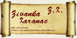 Živanka Karanac vizit kartica